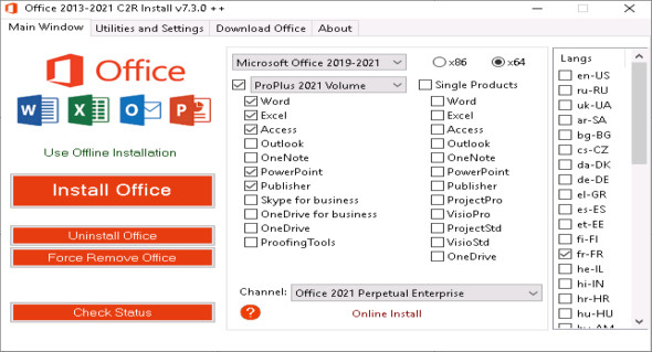 Office 2013-2021 C2R Install v7.6.2 download the last version for android